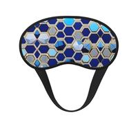 Blue Hexagons and Diamond Print Sleep Mask for Side Sleepers Cute Blackout Eye Mask Shades Cover for Home or Travel