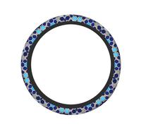 Blue Hexagons and Diamond Print Steering Wheel Protector Non-Slip Cars Trucks Easy Installation Daily Commutes Use