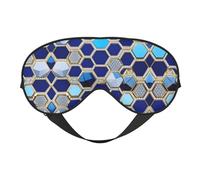 Blue Hexagons and Diamond Super Soft and Comfortable Eyeshade with Adjustable Strap Zero Eye Pressure Eye Cover