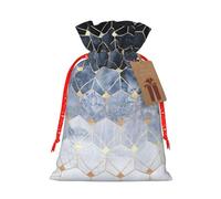 Blue Hexagons And Diamonds Christmas Bags Friend Party Presents Gift Birthdays Weddings Happy Halloween Snacks Hamper