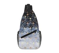 Blue Hexagons and Diamonds Crossbody Sling Bag Crossbody Shoulder Chest Bag Shoulder Strap Waist Fanny Pack Men Women