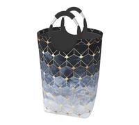 Blue Hexagons And Diamonds Dirty Clothes Pack Collapsible Laundry Basket Home Bathroom Storage Storage Basket