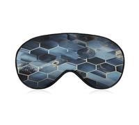 Blue Hexagons and Diamonds Eye Mask Soft Sleep Mask for Side Sleeper Light Blocking Night Eye Cover with Adjustable Strap Sleep Shade Cover Night Blindfold Eyeshade Sleeping Masks for Travel