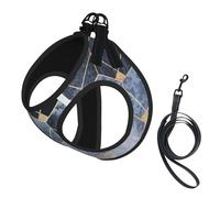 Blue Hexagons And Diamonds,Pet Harness,Adjustable Reflective Dog Harness,Pet Leash Vest,S