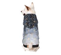 Blue Hexagons And Diamonds Print Dog Hoodie For Small Dogs, Warm, Soft, And Breathable Sweatshirt, Easy To Wear Jumper, Pet Winter Weather Coat Pullover