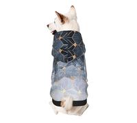 Blue Hexagons And Diamonds Print Dog Hoodie Sweatshirt For Small Dogs, Warm, Soft And Breathable Pet Clothes, Easy To Wear Jumper For Winter And Fall Warm