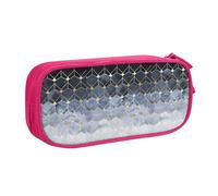 Blue Hexagons and Diamonds Print Stationery Bag Lightweight Pen Pouch School College Office Travel Boys Girls Adults
