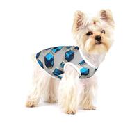 Blue Hexagons and Diamonds print Tshirts for Small Dogs Dog's Fashion Shirt Breathable Sleeveless Shirts for Small Dogs