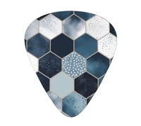 Blue Hexagons and Diamonds Printed Guitar Picks 12-Piece Set - Comfortable, Versatile Plectrum for All Guitar Styles & Players