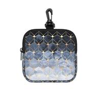 Blue Hexagons and Diamonds Square Zipper Pouch with All-Over Print,Waterproof Small Organizer Bag, Lightweight Durable for Coins,Cards, Keys for Travel Daily Use