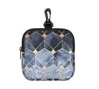 Blue Hexagons and Diamonds, Square Zipper Storage Bag, Neoprene Coin Purse, Small Wallets, Change Pouch, Change Purse