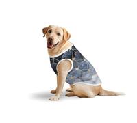 Blue Hexagons And Diamondsprint Large Pets Vest Party Travel Breathable Summer Lightweight Soft Cozy Sleeveless