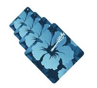 Blue hibiscus Car Air Fresheners Cards Set of 4 Pieces Personalized Car Fresheners Gifts for Men Women Auto Aromatherapy Tablets Hanging Scented Cards for Wardrobe Bathroom