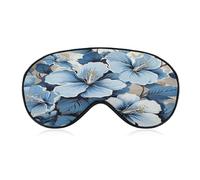 Blue Hibiscus Flower Sleeping Mask Sleep Mask for Side Sleeper Relaxing Zero Pressure Night Blindfold Light Block-Out Eye Mask for Sleep with Easy Adjustable Strap