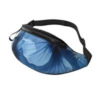Blue Hibiscus Printed Fanny Pack for Men Women Crossbody Waist Bag Pack Bum Bag with Adjustable Strap for Hiking Running Travel Cycling