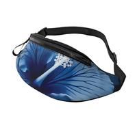 Blue Hibiscus Printed Personalized Waist Bag, Lightweight and Versatile Crossbody Bag for Everyday and Outdoor Adventures