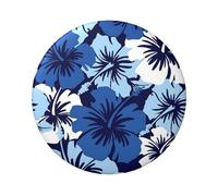 Blue Hibiscus Round Badge - Durable Tin Plate Design With Full Front Print, Perfect For Custom Gifts And Apparel Decoration