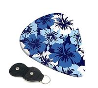 Blue Hibiscus Set Of 6 Guitar Plectrums For Acoustic Guitar, Electric Guitar, Bass, Ukulele - Thin, Medium And Thick.
