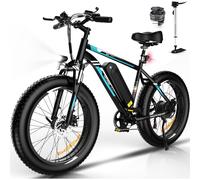 (Blue) HITWAY Electric Bike,26" Ebikes, 90KM Hybrid Bike