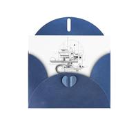 Blue Holiday greeting check blank card and pearl beautiful blank note block VVXBHGR Abstract Architecture Pattern