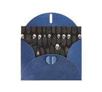 Blue Holiday greeting check blank card and pearl beautiful blank note block VVXBHGR Artistic abstract skull Pattern