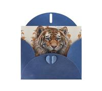 Blue Holiday greeting check blank card and pearl beautiful blank note block VVXBHGR Artistic tiger head Pattern