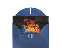 Blue Holiday greeting check blank card and pearl beautiful blank note block VVXBHGR Bearing colorful flames Pattern