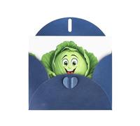 Blue Holiday greeting check blank card and pearl beautiful blank note block VVXBHGR Cute round cabbage Pattern