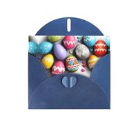 Blue Holiday greeting check blank card and pearl beautiful blank note block VVXBHGR Easter eggs sprinkled with love Pattern