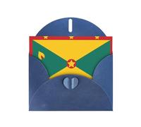 Blue Holiday greeting check blank card and pearl beautiful blank note block VVXBHGR Flag of Grenada Pattern
