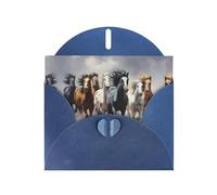 Blue Holiday greeting check blank card and pearl beautiful blank note block VVXBHGR Horses in a tornado Pattern