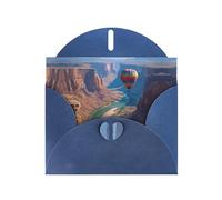 Blue Holiday greeting check blank card and pearl beautiful blank note block VVXBHGR Hot air balloons in the canyon Pattern