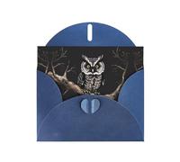 Blue Holiday greeting check blank card and pearl beautiful blank note block VVXBHGR Late Night Owl Pattern