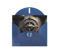 Blue Holiday greeting check blank card and pearl beautiful blank note block VVXBHGR Magical Design Norse Runes Compass Pattern