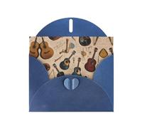 Blue Holiday greeting check blank card and pearl beautiful blank note block VVXBHGR Notes music guitar Pattern