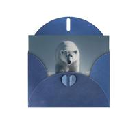 Blue Holiday greeting check blank card and pearl beautiful blank note block VVXBHGR Polar bear on the snowy plains Pattern