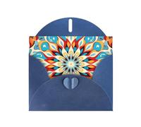 Blue Holiday greeting check blank card and pearl beautiful blank note block VVXBHGR Round Abstract Petals Pattern
