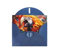 Blue Holiday greeting check blank card and pearl beautiful blank note block VVXBHGR Screaming Parrot Pattern