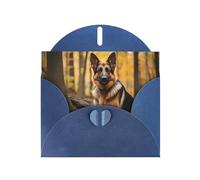 Blue Holiday greeting check blank card and pearl beautiful blank note block VVXBHGR Smart shepherd dog Pattern
