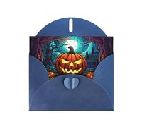 Blue Holiday greeting check blank card and pearl beautiful blank note block VVXBHGR Terror Pumpkin Pattern