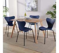 Rayna Table and 4 Penny Chairs Dining Sets Home Source Navy One Size