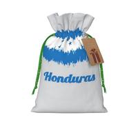 Blue Honduras Flag Printed Drawstring Gift Bags,Various Sizes, Bulk Plastic Packaging Bags
