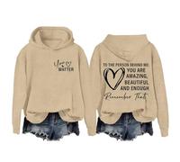 Blue Hoodie Women White Cotton Matching To The Person Behind Me Hoodie Dear Person Behind Me Hoodies You Are Amazing Enough Hoodie Unisex Hoodies Valentine'S Day Essentials Sweatshirts(Beige, XXL)
