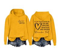 Blue Hoodie Women White Cotton Matching To The Person Behind Me Hoodie Dear Person Behind Me Hoodies You Are Amazing Enough Hoodie Unisex Hoodies Valentine'S Day Essentials Sweatshirts(Yellow, M)