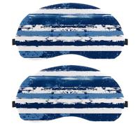 Blue Horizontal Stripes Nautical Pattern Dutch Velvet Sleep Shade