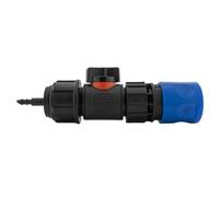 Blue Hose Connector Kit With 3/4" Bspf Female, In-Line 3/4" Bspm Soft-Touch Valve And 4mm Barb Tap Adaptor, Set Of 3