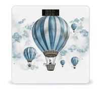 Blue Hot Air Balloon Bathroom Scale for Body Weight LCD Display Digital Bathroom Scale Tempered Glass Bathroom Weight Scales Fashion Smart Scales for Home Bedroom 400 Lb
