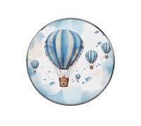 Blue Hot Air Balloon Fridge Sticker Funny Fridge Magnets Novelty Round Fridge Magnets Reusable for Whiteboard, Locker, Kitchen, Office- Strong Decor Magnetic Stickers