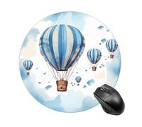 Blue Hot Air Balloon Round Mouse Pad Smooth Glide Gaming Mousepad Extra Density Portable Comfortable Mouse Mat for Desk, Home, Office 7.8x7.8 Inches