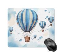 Blue Hot Air Balloon Square Mouse Pad Portable Computer Mousepad with Non-Slip Rubber Base 18 * 22cm Ultra-Thin Gaming Mouse Mat for Computer Laptop Office Desk Accessories